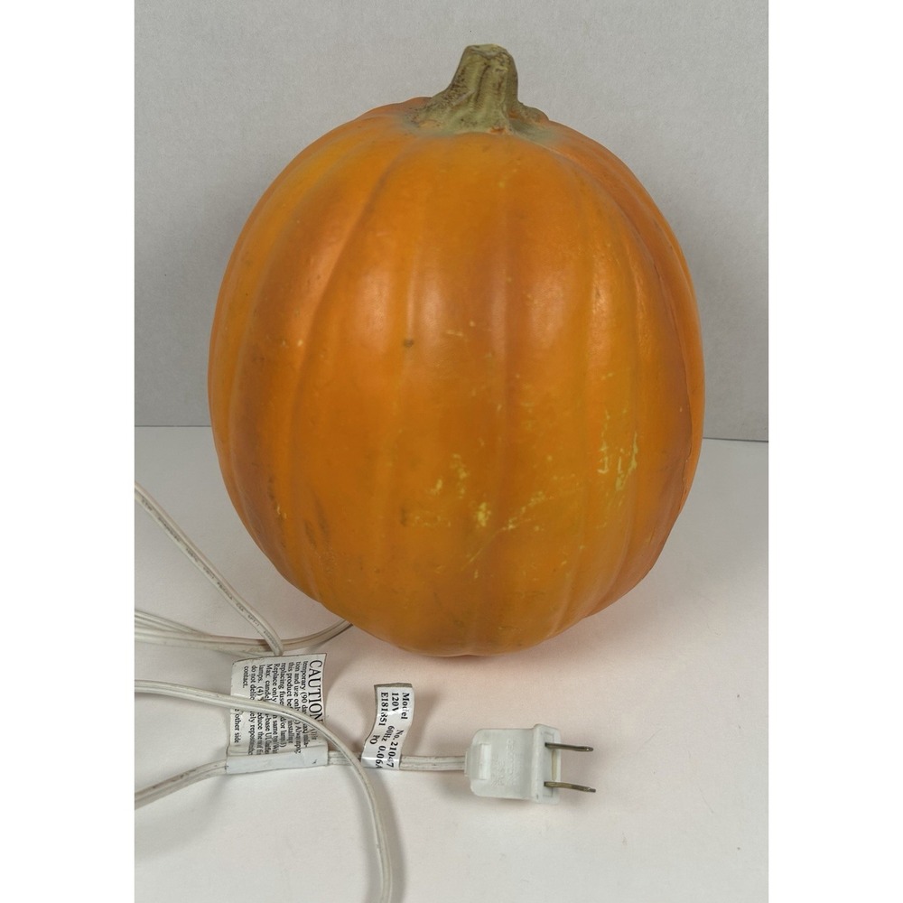 VTG Trendmasters Halloween Jack-O-Lantern Orange Foam Mold Light Up Pumpkin 1995 - Picture 4 of 7